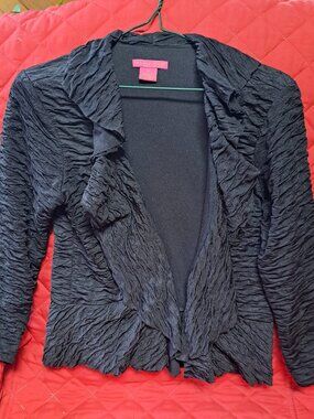 Sunny Leigh Petite Black Textured Cardigan Size PS